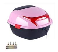 Motorcycle Tour Tail Box, KIMISS Trunk Luggage Top Lock Storage Rear Box Helmet Luggage Storage Top Case Large Capacity Universal for Electromobile (Pink Large Size)