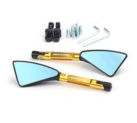 Motorcycle Triangle Rear View Mirror CNC Aluminum Blue Anti-glare Lens Side Rearview Mirrors With For Suzuki GSXS750 GSX-S750 ABS 2011-2021(Gold)
