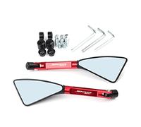 Motorcycle Triangle Rear View Mirror CNC Aluminum Blue Anti-glare Lens Side Rearview Mirrors With For Aprilia SHIVER 750 SHIVER750 2007-2015 2016(Red)