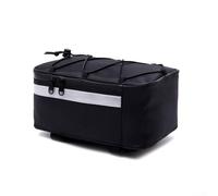 Motorcycle Trunk Bag with Reflective Strips Large 13L 9L 5L Capacity Oxford Cloth PU Stable Rear Saddle Storage Secure Elastic Strap Mesh Pocket(Mid-sized bag)