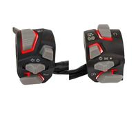 Motorcycle Turn Signal Button Switches 7/8'' 22mm Universal Headlight Warning Light Turn Flash Light Signal Horn Start Kill Button Indicator Horn Switch(Red)