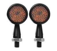 Motorcycle Turn Signal For Bobber Indicator Turn Signal Lights 12V Universal Metal Black Flashing Light Motorcycles Amber(2pc)