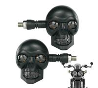 Motorcycle Turn Signal Lamp - 12V Waterproof Signal Accessory for Riding | ABS Housing with Sealed Lens Cover, Skull Style Indicator Light, Bright Amber Blinker for Commuting Travel Outdoor Use