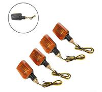 Motorcycle Turn Signal Light Set 4 Pieces Halogen Style for Front and Rear Installation on Scooters, Quads, Mopeds 12V Voltage