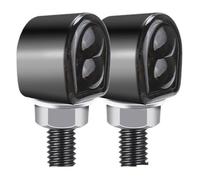 Motorcycle Turn Signal Light Smoke Lens Indicators Blinker Lights Amber Flasher Signal Lamp Motorcycle Turn Signal Lights(2pcs Black)
