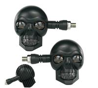 Motorcycle Turn Signal Lights, Universal 12V Waterproof Skull Shape Turn Signal Indicator Light for Motorcycle, for Mountain Bike, Camping, Hiking, Fishing, Travel, Survival Home Indoor, White and