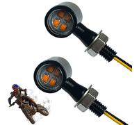 Motorcycle Turn Signals, 2PCS Mini Size Motorcycle Blinkers Front Indicator, Light Yellow Beam LED Turn Signals