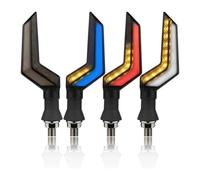 Motorcycle Turn Signals Light 12V Flasher Motorcycle Flowing Water Blinker Bendable Signal Lamp Universal Accessories Motorcycle Turn Signal Light(4pcs Blue)
