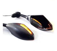 Motorcycle Turn Signals Mirror Lights Rearview Mirrors Smoke Lens For SV650 K&atana 600 750 GSX600F GSX750F