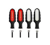 Motorcycle Turning Indicators Motorcycle Turn Signals Smoke Lens for Signal Light 5LED 12V Amber Blinker Indicator Lamp Universal M8 Bolt(2DRL and 2 Brake)