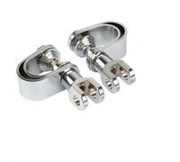 Motorcycle Universal Crash Bar Engine Guard Bumper Foot Rest Peg Mount Clamp Bracket Foot Rests(White)