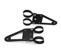 Motorcycle Universal Headlight Brackets Lights Holder Support Handmade Vintage Motorbike Indicator Fixing Bracket headlamp Bracket(35mm Silver Short)