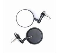 Motorcycle Universal Round Mirrors Handlebar Wing Foldable Aluminum Black Handle Bar End Rearview Side Mirror View Mirrors