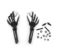 Motorcycle Universal Skull all aluminum alloy Skeleton Rear View Mirrors For Intruder Volusia/Yamaha/Shadow (Black&chorme)