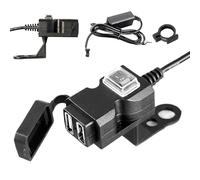 Motorcycle USB Port - Socket Interface, Waterproof Fast Adapter, Rapid Charging Hardware, Handlebar Mounted Power Station | Electronic Device Connection with Mobile Phone GPS Tablet Dashboard Cam