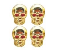 Motorcycle Valve Covers, Copper Core Air Caps, Skull Tire Valve Caps| Antirust Stem Protector Set, Four Piece Cool Accessory Pack, Cap For Cars Bikes Trucks SUVs Motorcycles Wheels
