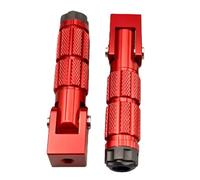 Motorcycle Vehicle Universal Folding Pedal With Clip Bicycle(Pedal Red)