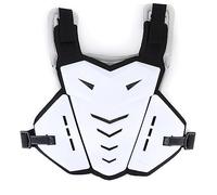 Motorcycle Vest Shockproof Breathable Chest Back Protection for Riding Outdoor Sports Lightweight Adjustable Free Size PE Foam Black White (White)