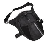 Motorcycle Waist Bag Oxford Leg Pack with Adjustable Straps Black | Hands-free Front Carry for Riders, Attachment Ring and Keychain Design, Stores Glasses or Earbuds during Outdoor Journeys
