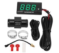 Motorcycle Water Temperature, Ultra Thin LCD Display, ABS Housing Water Temp Meter for Modification, DC12V Universal Water Temperature Monitor with Flashing Alert for Motorcy (green)