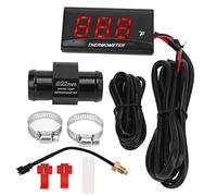 Motorcycle Water Temperature, Ultra Thin LCD Display, ABS Housing Water Temp Meter with Sensor and Adapter Extension Cable, Universal Fit for Motorcycle Modification DC12V (Red)