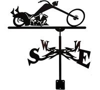 Motorcycle Weather Vanes Airplane Weathervane Wind Direction Indicator Wind Vane Measuring Tools with Coating Weathercock Stainless Steel for Outdoor Decor Craft,Motorcycle