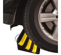 Motorcycle Wheel Chocks for Trailer - Ribbed Rubber Chock Block, Front and Rear Tire Holder, Sturdy Anti-Skid Stopper, Reliable Parking Tool | Trailer, campers, RV, Truck, Car Garage Use