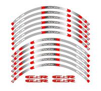 Motorcycle Wheel Decals Reflective Stickers Rim Stripes for Suzuki for GSXR for GSX R for GSR GNITRIMS(Red)