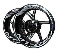 Motorcycle Wheel Rim Stickers Decal for Y&amaha Mt 09 Mt09 Mt-09 2020-2023 Wheel Sticker Decals Reflective Stripe Tape Complete Set Complete Pack of Rim Stickers(White)