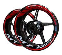 Motorcycle Wheel Rim Stickers Decal for Y&amaha Mt 09 Mt09 Mt-09 2020-2023 Wheel Sticker Decals Reflective Stripe Tape Complete Set Complete Pack of Rim Stickers(RED)
