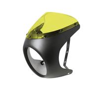 Motorcycle Wind Deflector 7 Inch Headlight Shade Fairing Motorcycle Front Headlight Cover Retro Waterproof Anti-fall Fairing Modification(Matte black yellow)