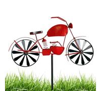 Motorcycle Windmill - Decorative Yard Spinner, Garden Stake Ornament | Durable Metal Wind Sculpture, Colorful Outdoor Rotating Pinwheel Design for Pathway Patio Lawn For Flower Pot Bed Landscaping