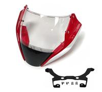 Motorcycle Windscreen For DUCATI For Monster 797 821 1200S 2014 2015 2016 Windscreen Windshield Smoke Deflector With Bracket Mounting Screws Windshield(Red White)