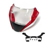 Motorcycle Windscreen For DUCATI For Monster 797 821 1200S 2014-2016 Windscreen Windshield Smoke Deflector With Bracket Mounting Screws Windshield(Red White)