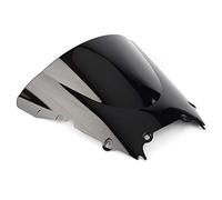 Motorcycle Windscreen Motorcycle Double Bubble Windshield Windproof ABS Windscreen Fit Use For Yamaha YZF R6 600 1998 1999 2000 2001 2002(Black)