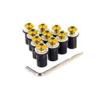 Motorcycle Windshield Bolt Nut Fastener Kit 5mm 10pcs For Ducati For MONSTER 620 696 796 749 1098S 821 1200S 797 695(Yellow)