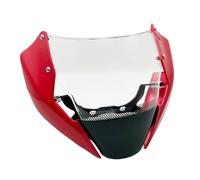 Motorcycle Windshield Deflector Windshield With Bracket Mounting Screws For Ducati For Monster 797 821 1200S 2014 2015 2016 2017 Motorcycle Wind Protectors(Red)