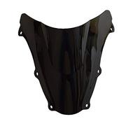 motorcycle windshield Double Bubble Windscreen Windshield Shield Screen Compatible with Suzuki SV650 SV650S SV 650 650S 2003 2004 2005 2006 2007 2008 09 10 11 12 (Color : Black)