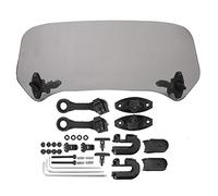 Motorcycle Windshield Extension - Universal Adjustable Clip-On Spoiler Air Deflector (Smoked) + MRA X-Creen Visor + Screen Extension + Handlebar Wind D