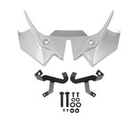 Motorcycle Windshield Fit For Kawasaki Z 650 2020-2024 2023Motorcycle Z650 Front Spoiler Winglet Deflector Kit Naked Downforce Spoilers Windshield Visor Wind(White)