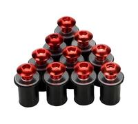 Motorcycle Windshield M5*16 5mm Motorcycle Screws Windshield Bolts Fairing Mountings Kits For Honda CBR 600 F4i CBR1000RR CB400 VFR800(Red)