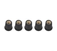 Motorcycle Windshield Rubber Nuts (5-Pack) with Brass Insert, Vibration-Dampening Mounting Hardware for Fit on Motorcycles and ATVs, /M(M-5)