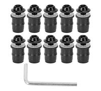 Motorcycle Windshield Screw Kit, 10PCS M5x16mm Aluminum Fairing Screen Bolts with Wrench for Universal Auto Wind Deflectors (Black)