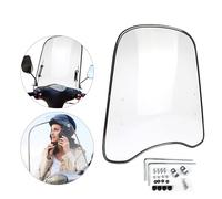 Motorcycle Windshield, Universal Motorbike Windshield Wind Deflector, Thick PET Clear Anti-scratch Windscreen Extension Spoiler, Screen for Most Motorcycles, Electric Cars, Scooters, 16.72 * 18.11in