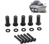Motorcycle Windshield Well Nuts and Screws Bolt Cap Trim Kit 5pcs Complete Hardware Set for Secure Windscreen Mounting and Vibration Reduction