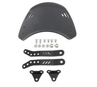 Motorcycle Windshield Windscreen, Kuuleyn Motorcycle Windshield with Bracket Aluminum Windproof Universal Fit Front Flyscreen for 6.5 to 9.45in Headlight (Black)