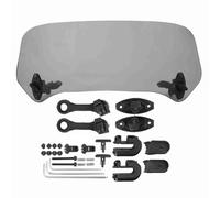 Motorcycle Windshields Universal Motorcycle Windshield Extension Adjustable Clamp-On Windscreen Deflector With Extension Arms Double Hinges Screen Wind Deflectors(Grey)