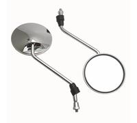 Motorcycle Wing Mirror 1 Pair Silver Chrome Motorcycle Scooter Mirrors Universal Motorbike Rear View Mirror 8mm Thread Round Oval Convex Mirrors