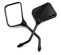 Motorcycle Wing Mirror For All Motorcycle Black Square Dual Sport Mirrors Side 2Pcs Pair Rearview Rearview