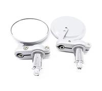 Motorcycle Wing Mirror Motorcycle Rear View Mirrors For CB1000R For CB1300 For CB600F For CBF600 For CBR125R For CBF125 Round Handle Bar End Foldable Rearview(White)